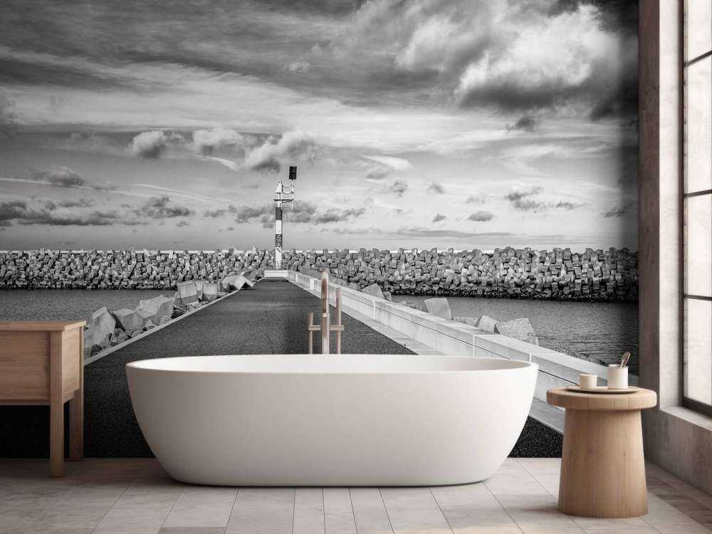 Muro di banchina del porto turistico di Cadzand Bad 