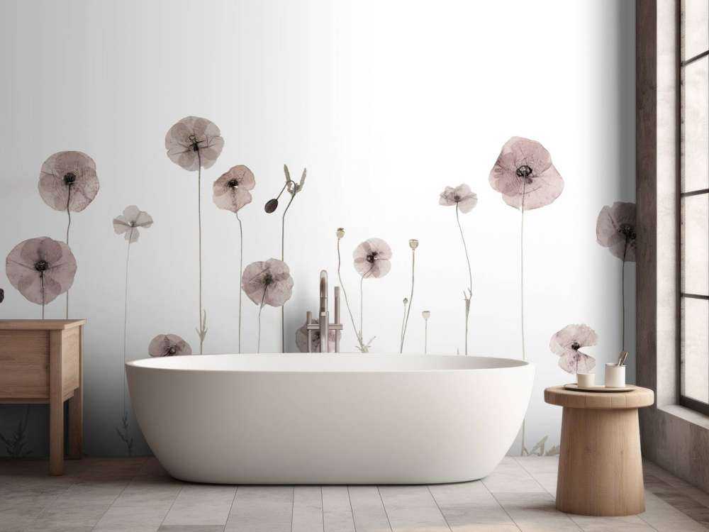 Campo di fiori di papavero vintage