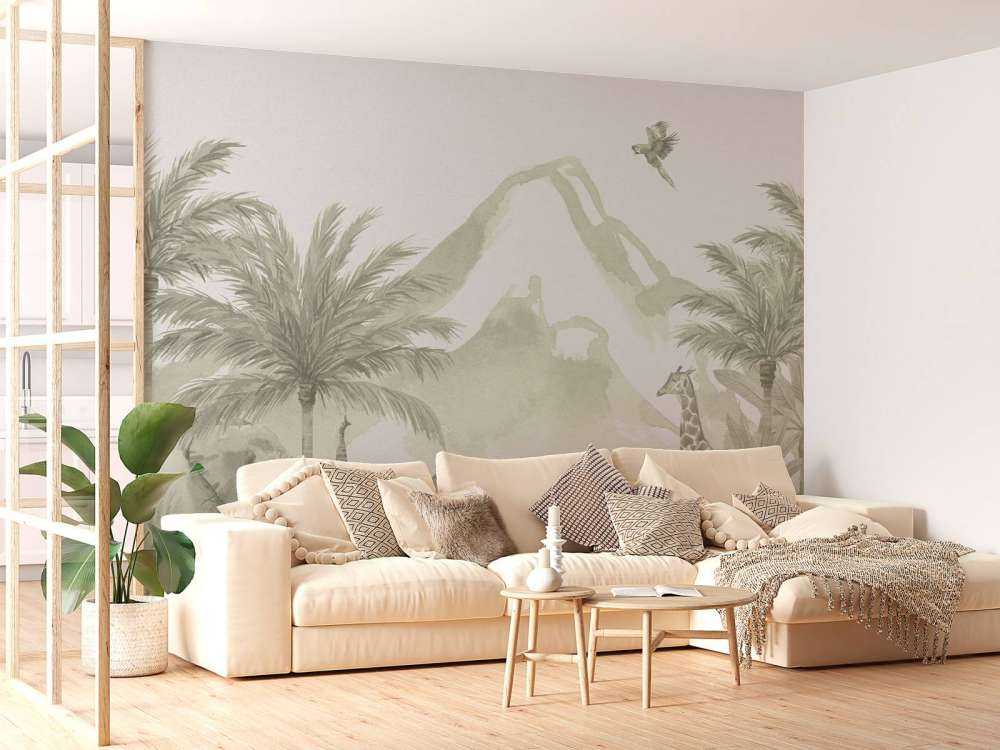 Animali della giungla in verde