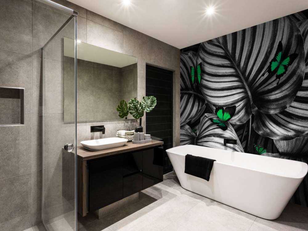 Farfalle su foglie a strisce