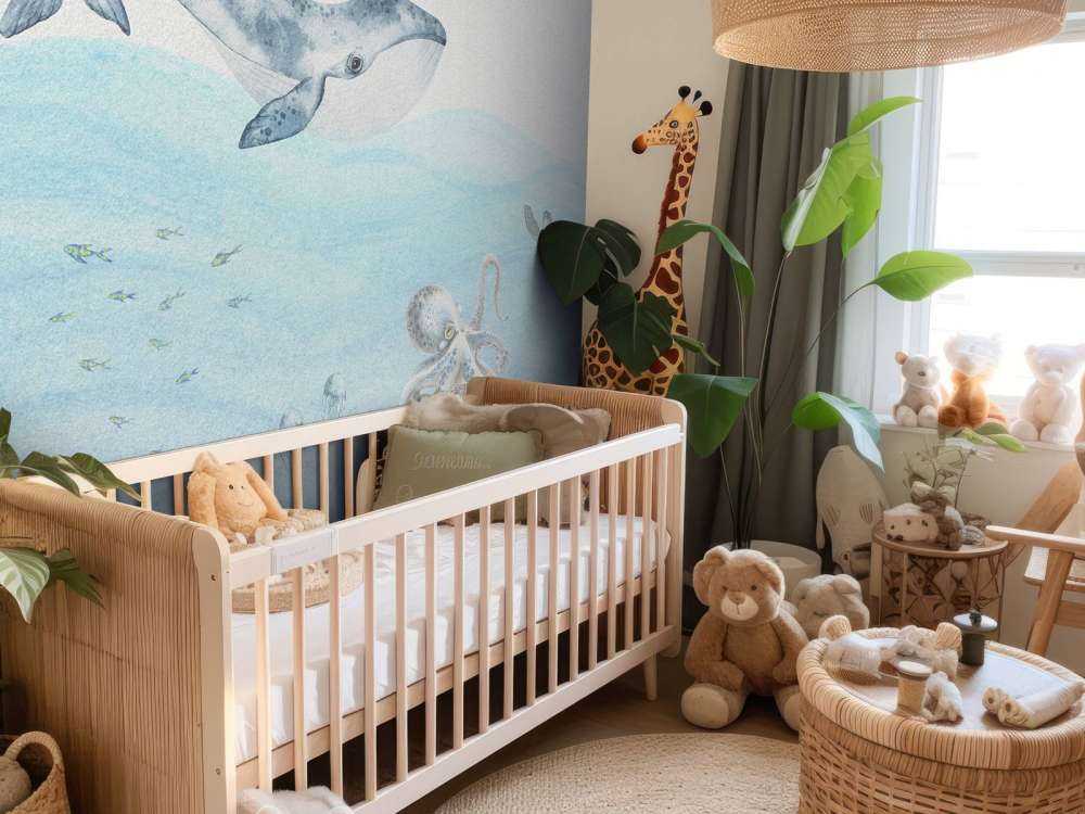 Mondo sottomarino con una balena