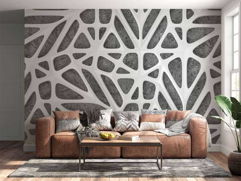 Modello bianco su cemento