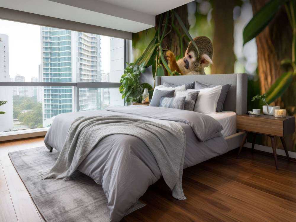 Piccola scimmia tra gli alberi