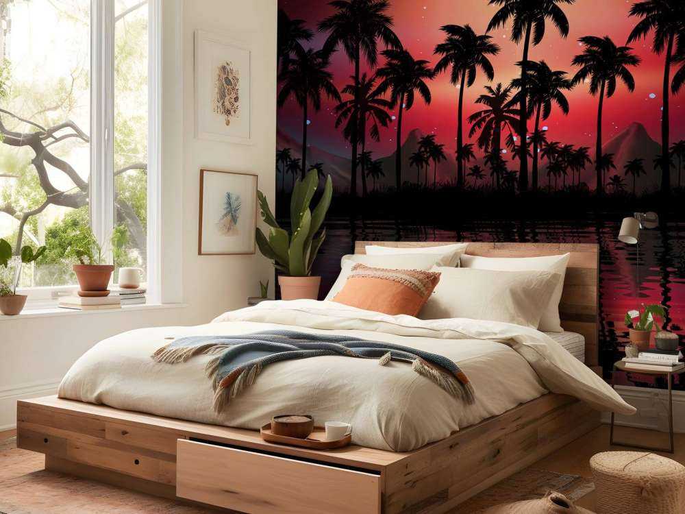 Palme nel cielo rosso