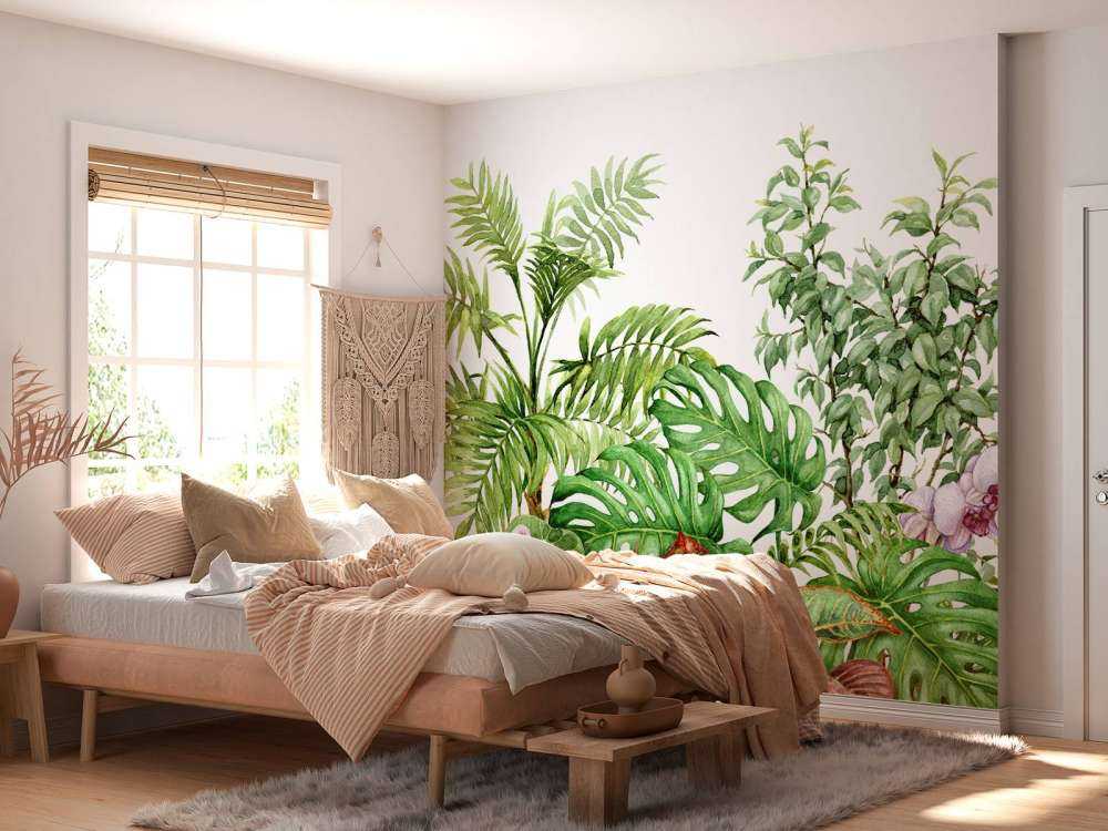 Piante tropicali di acquerello