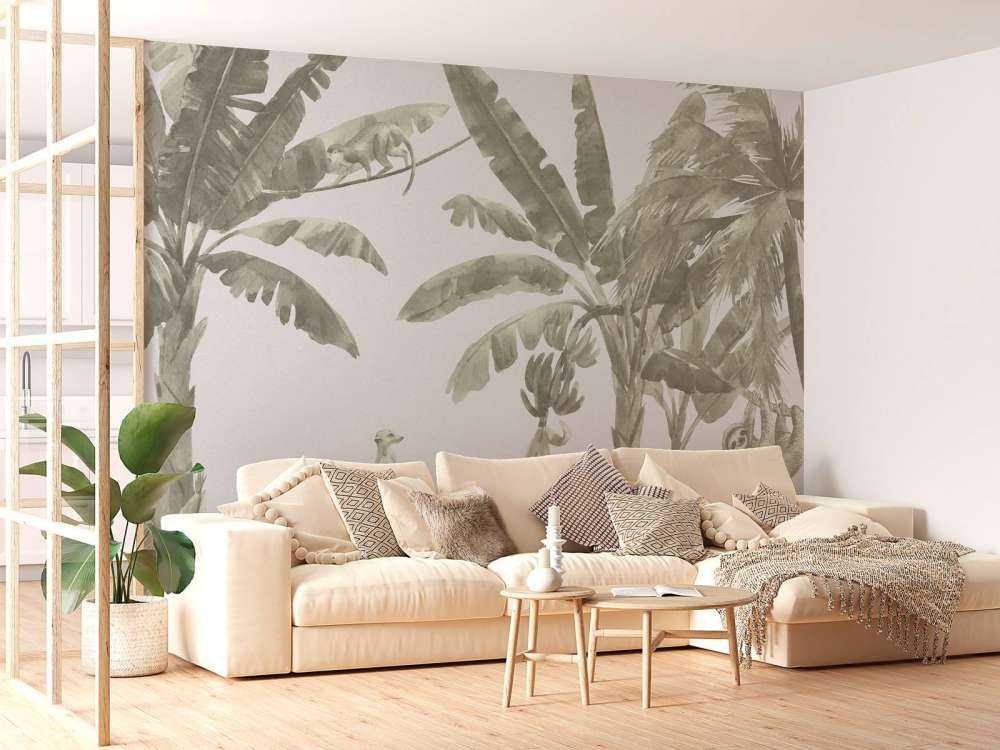 Piccoli animali della giungla in verde