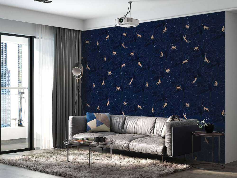 Scimmie tropicali - blu