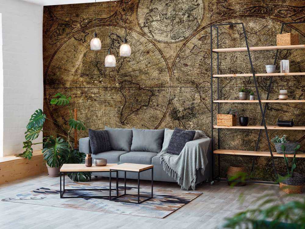 Vecchia mappa del mondo bruciata