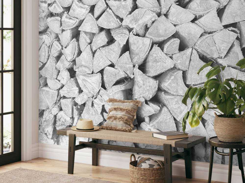 Pila di legno in tonalità di grigio