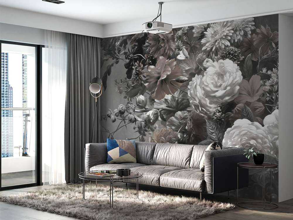 Grande bouquet con papaveri seppia