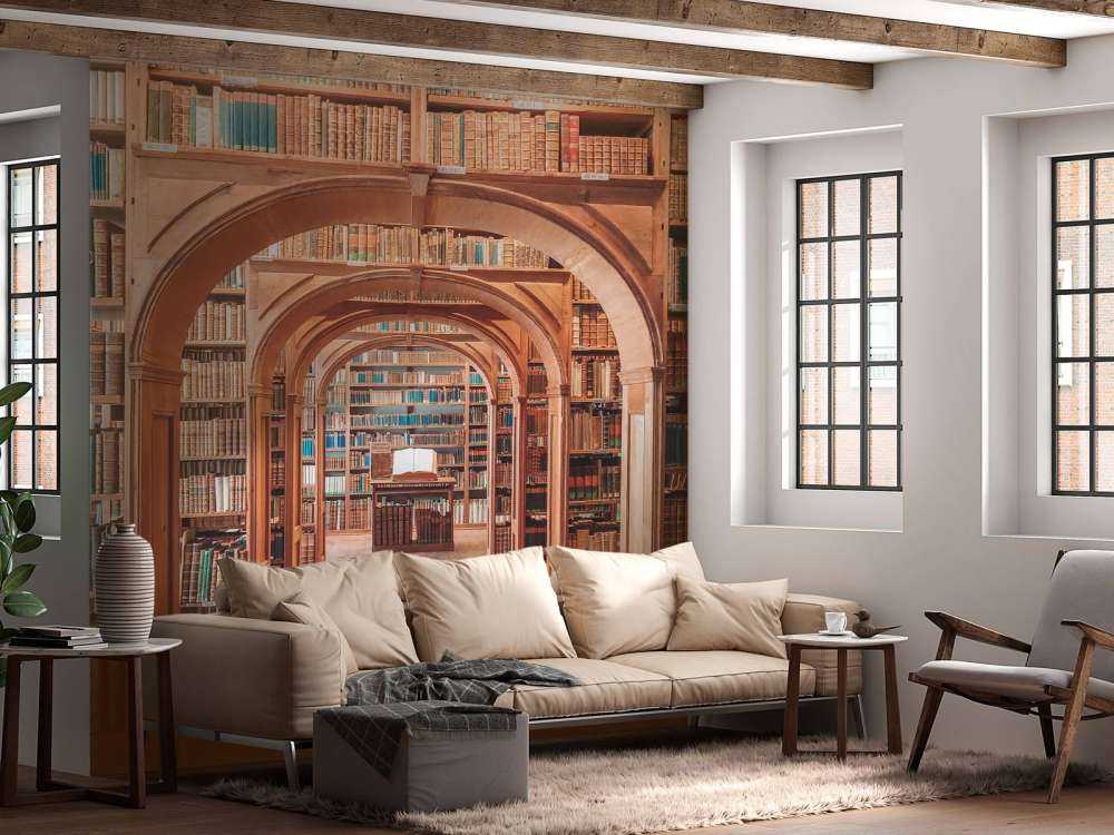 Galleria di libri in legno