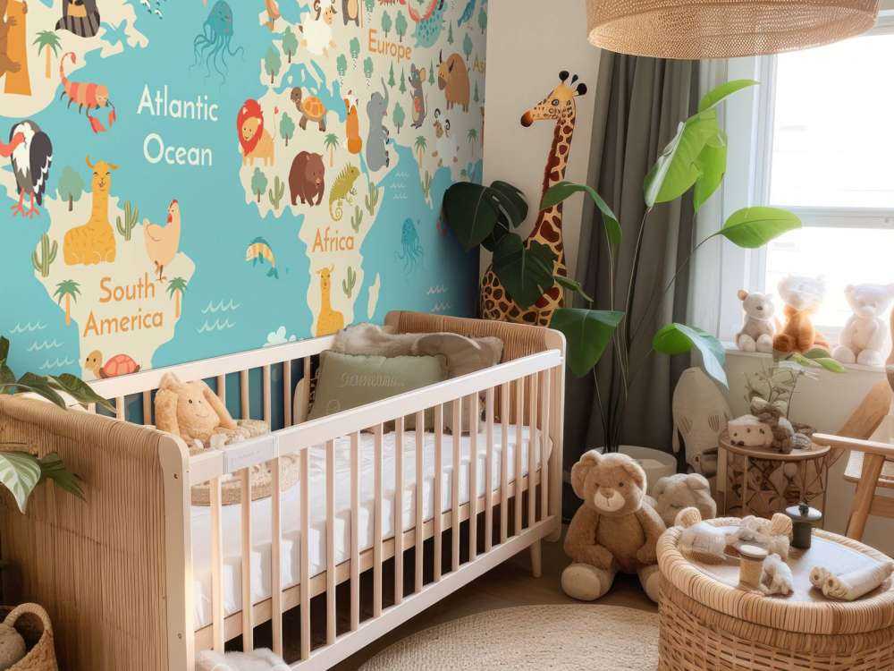 Mappa del mondo con gli animali