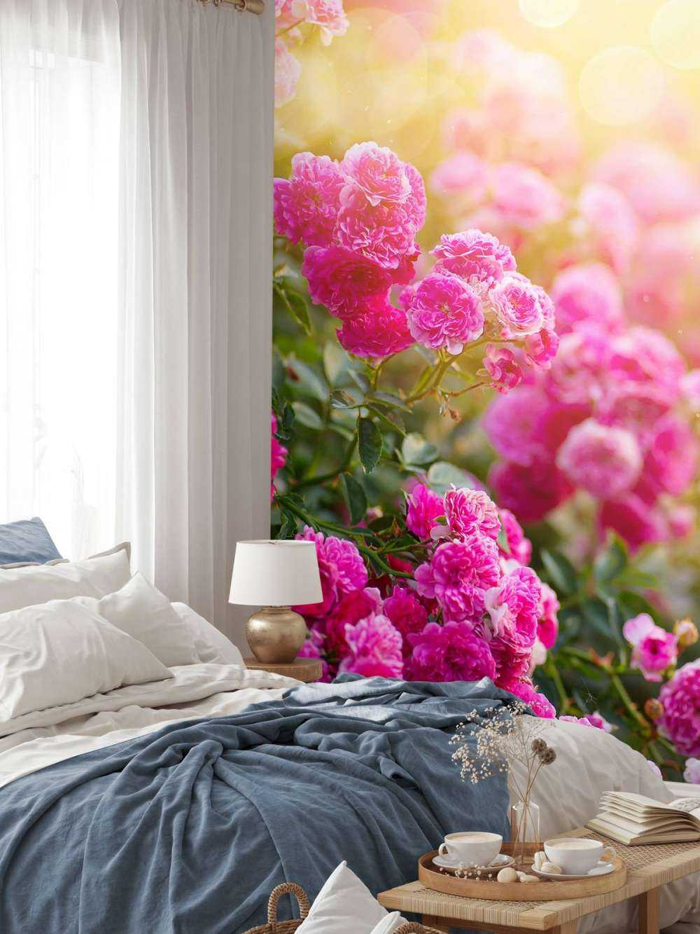 Cespugli di rose rosa