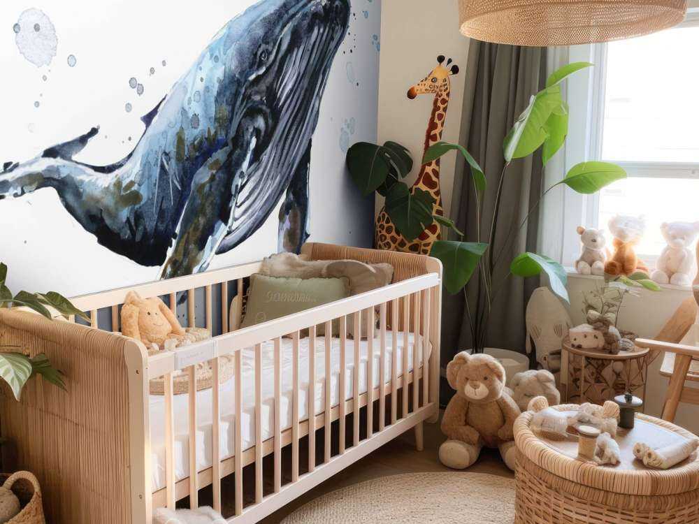 Balena gobba in acquerello