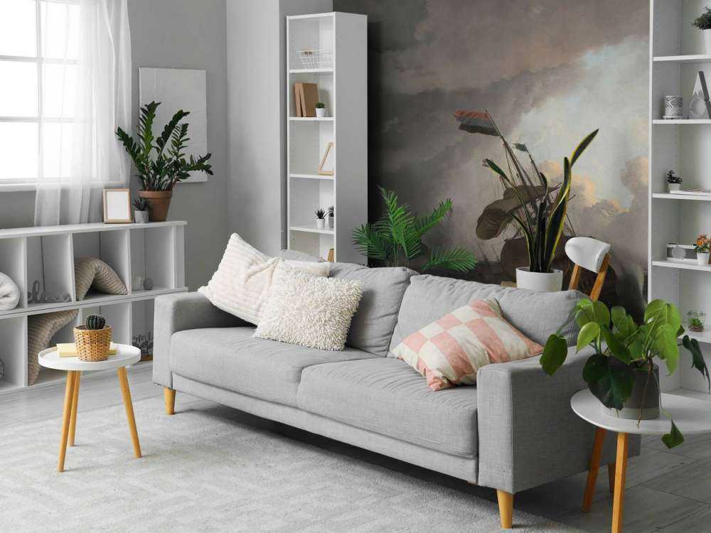 Navi da guerra durante una tempesta