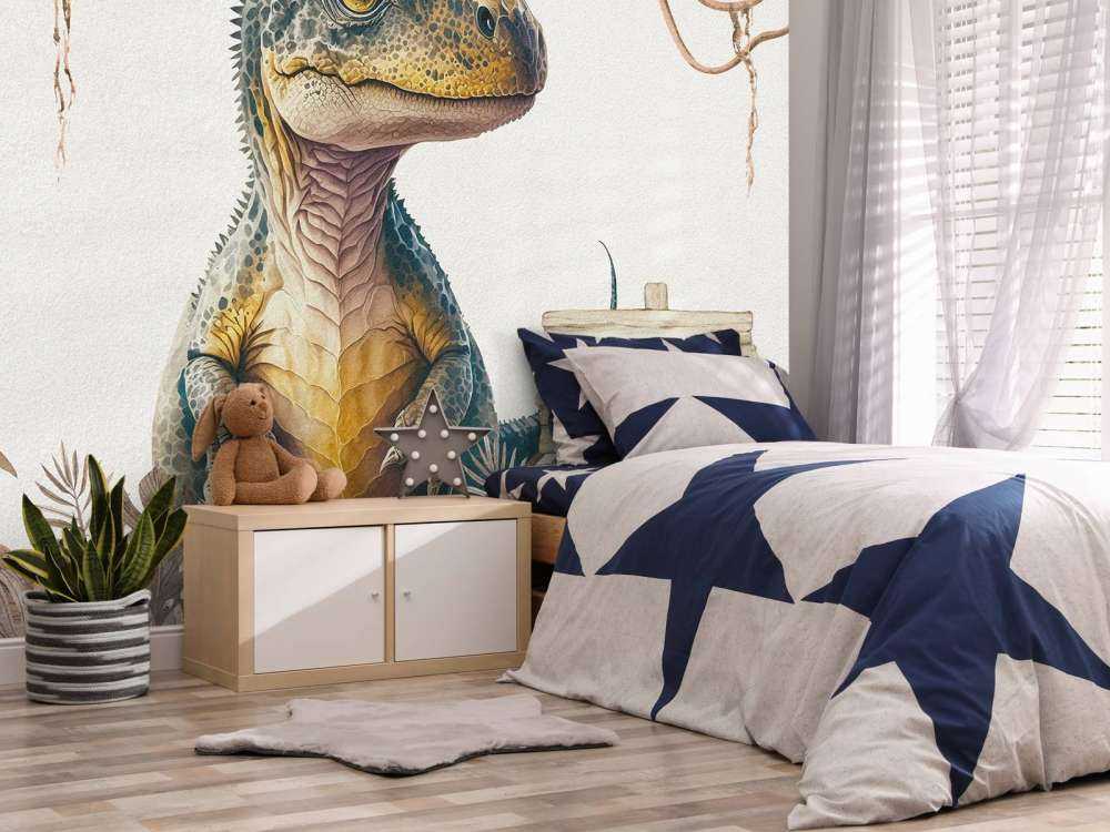 Baby t-rex nella giungla taupe