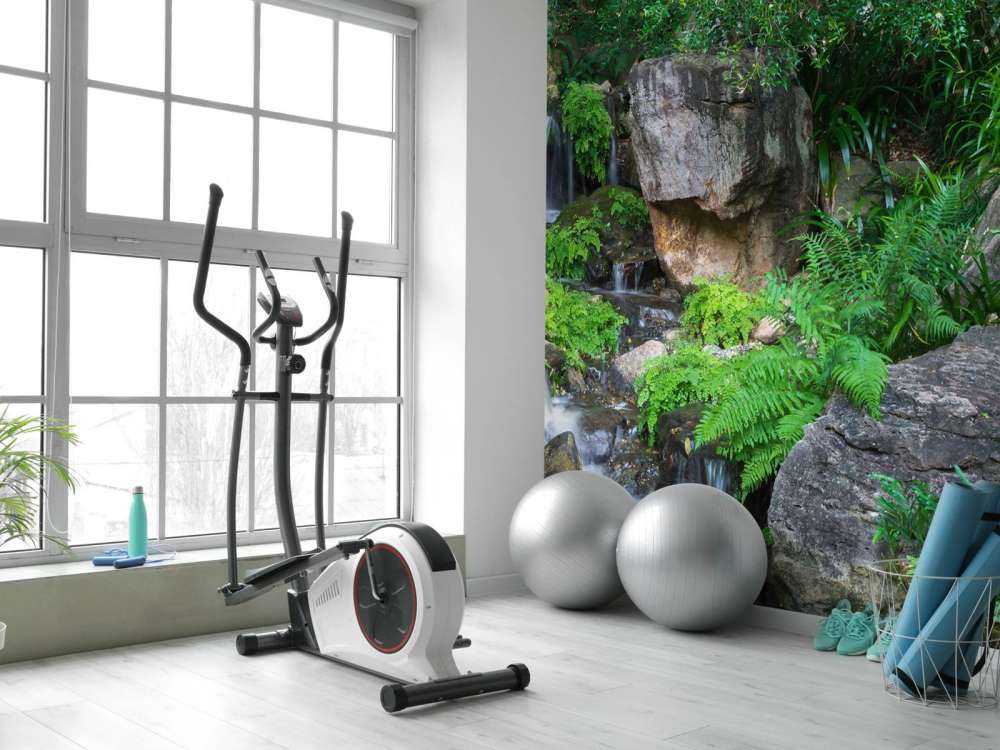 Cascata con piante tropicali