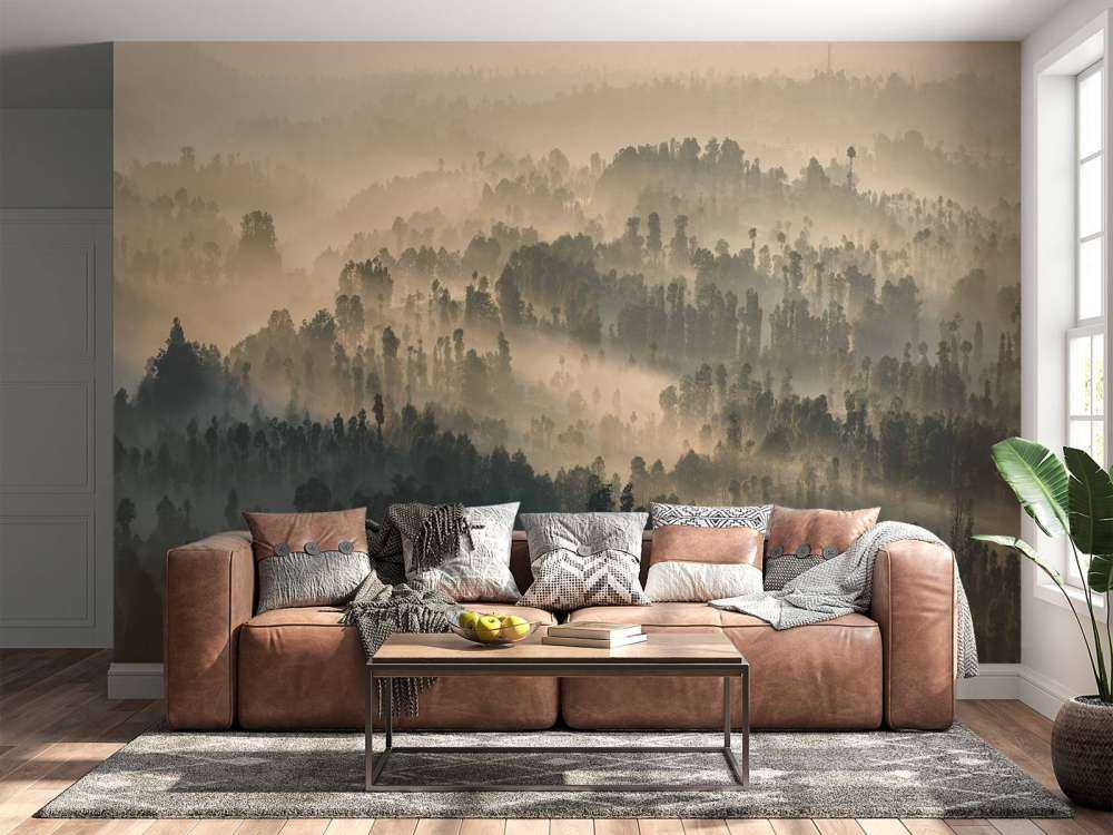 Montagne nebbiose in Indonesia