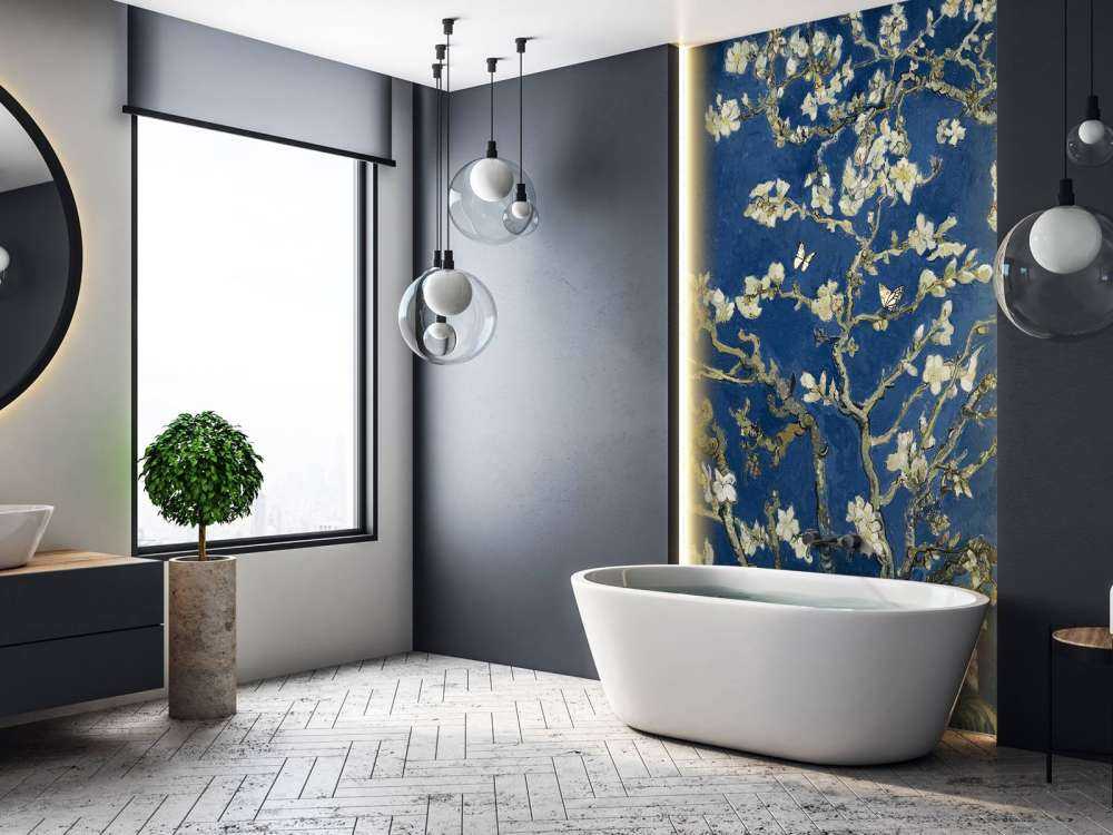 Mandorlo in fiore nella notte