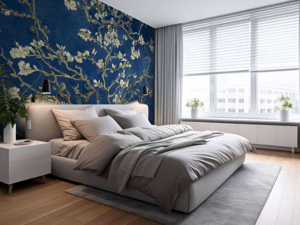 Mandorlo in fiore nella notte