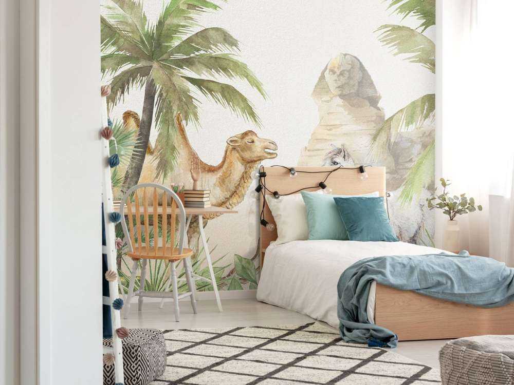 Cammello e alpaca nel deserto