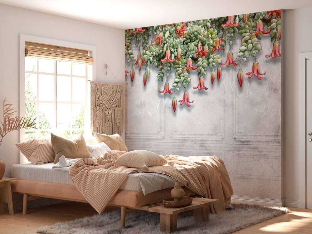 Flores exóticas sobre hormigón