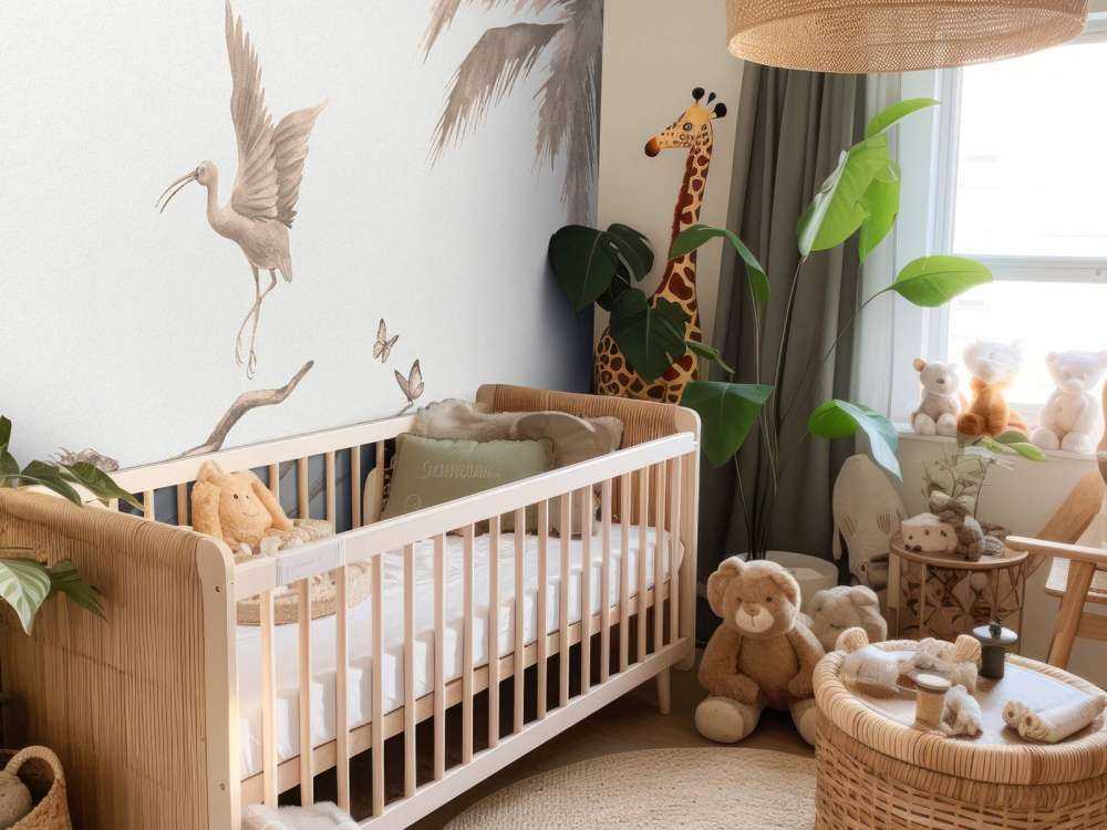 Ramo con animali della giungla in taupe