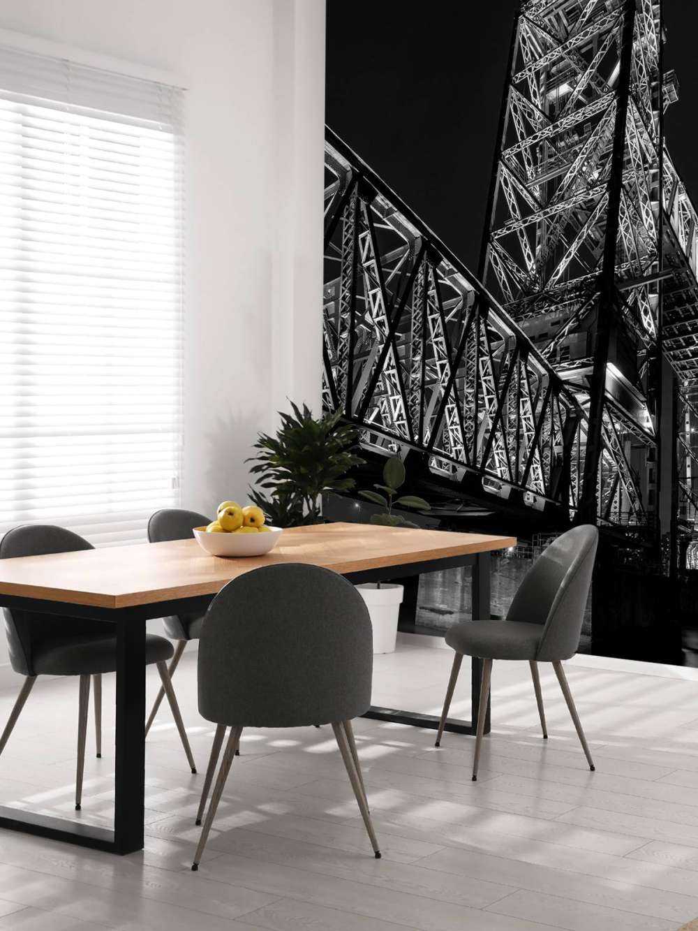 Ex ponte ferroviario De Hef a Rotterdam in bianco e nero