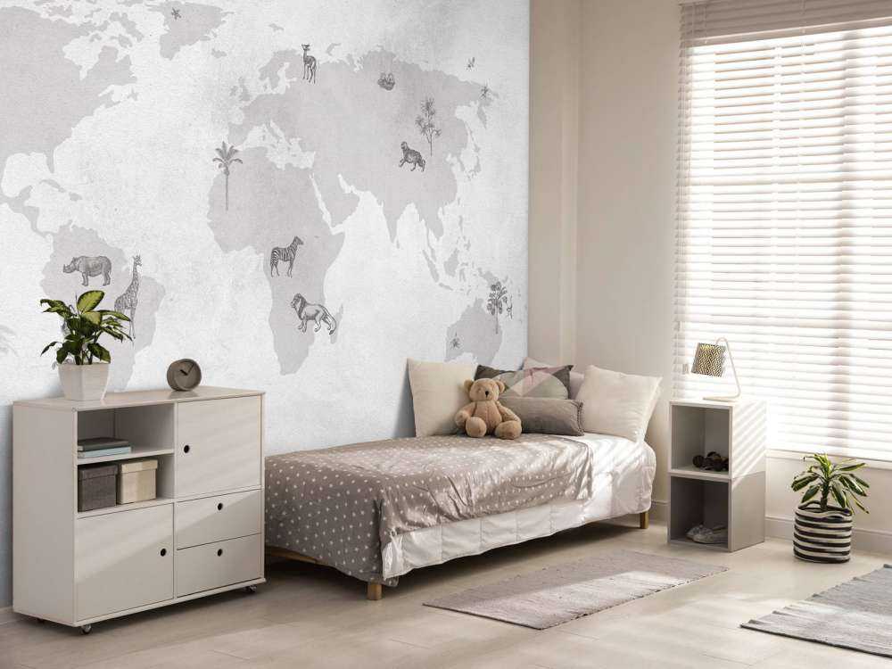 Mappa del mondo schizzo grigio