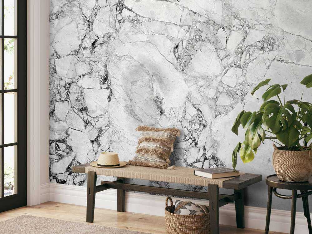 Marmo bianco e nero con struttura grossolana