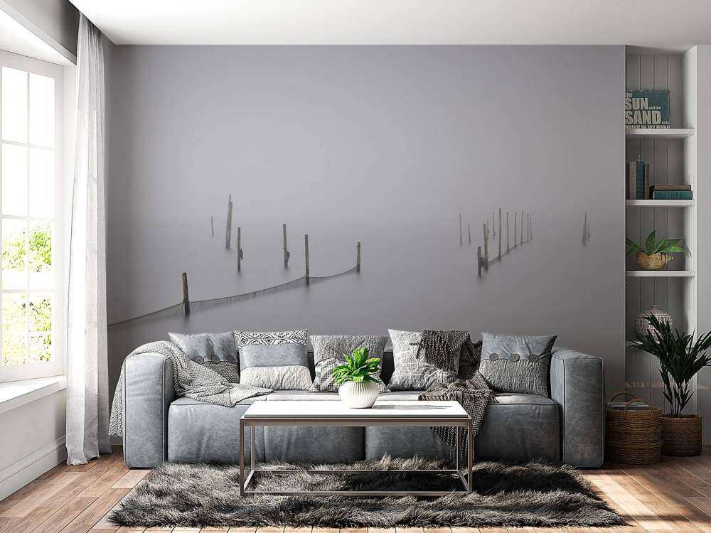 Reti da pesca nella nebbia