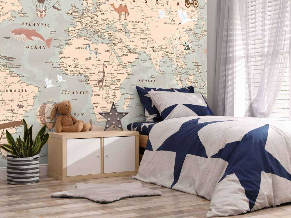 Mappa del mondo beige