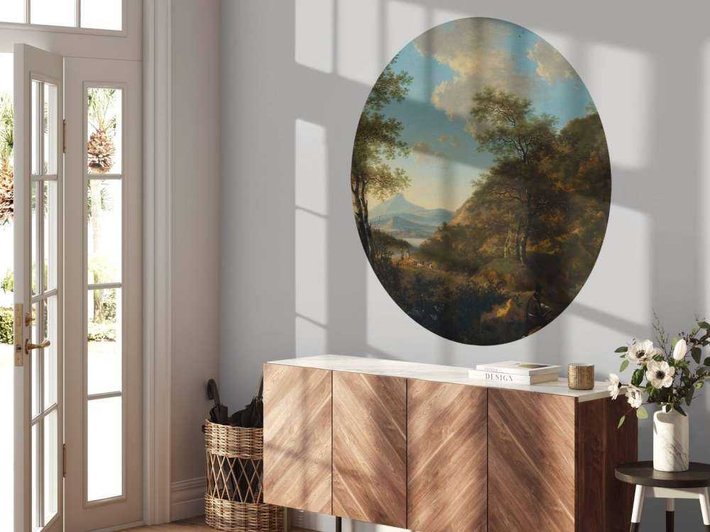 Paesaggio italiano con artista