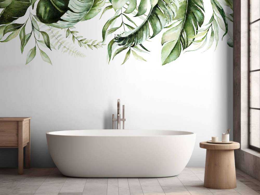 Foglie tropicali ad acquerello