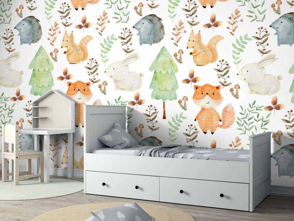 Acquerello animali della foresta