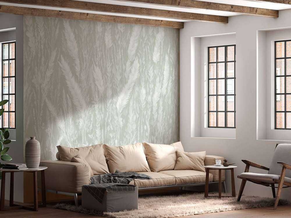 Muro di erbe di campo - verde