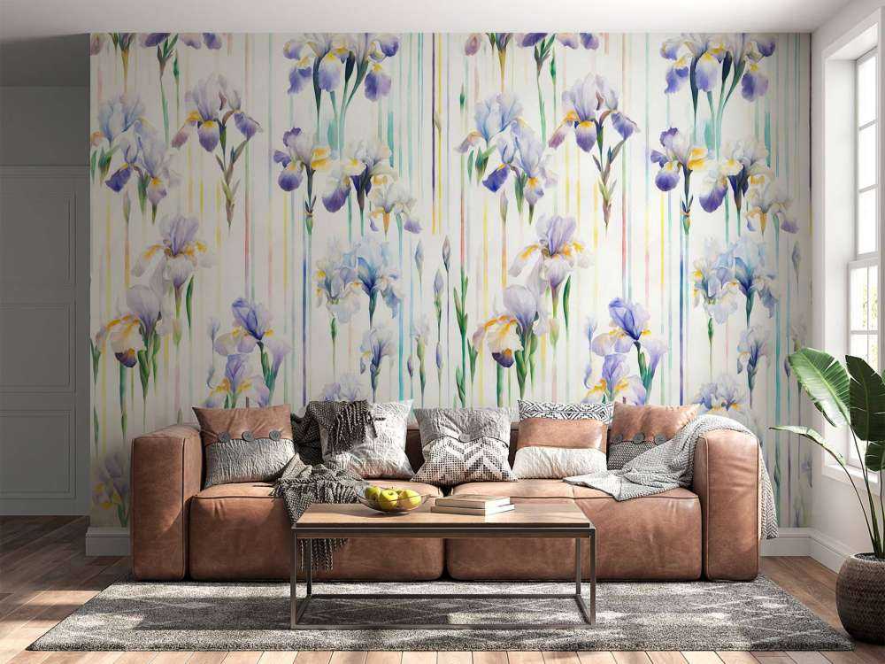 Iris e Strisce Pastello Senza Giunzioni