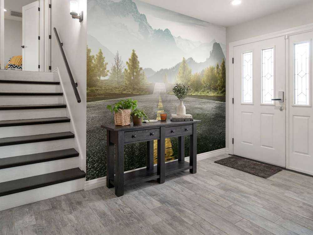 Strada con le montagne