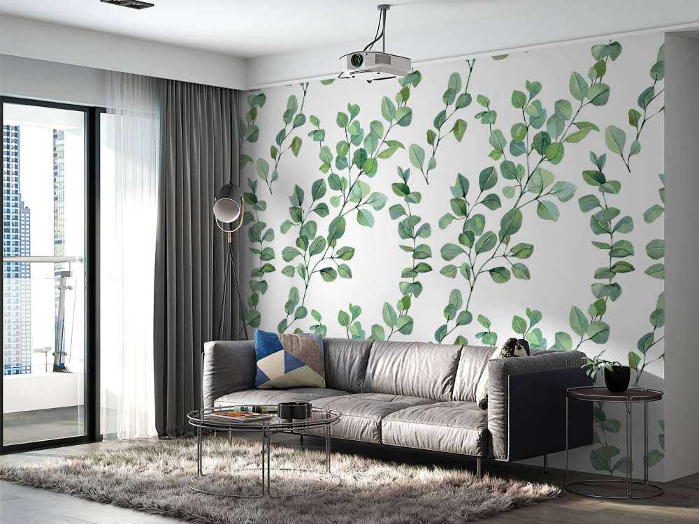 Foglie e rami acquerellati