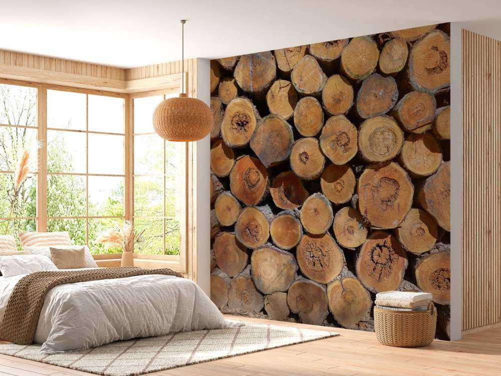 Mucchio di tronchi d'albero