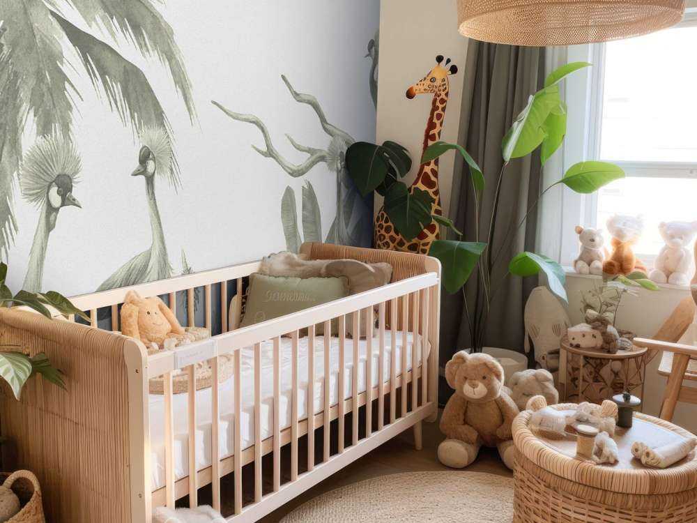 Giungla con gru in verde