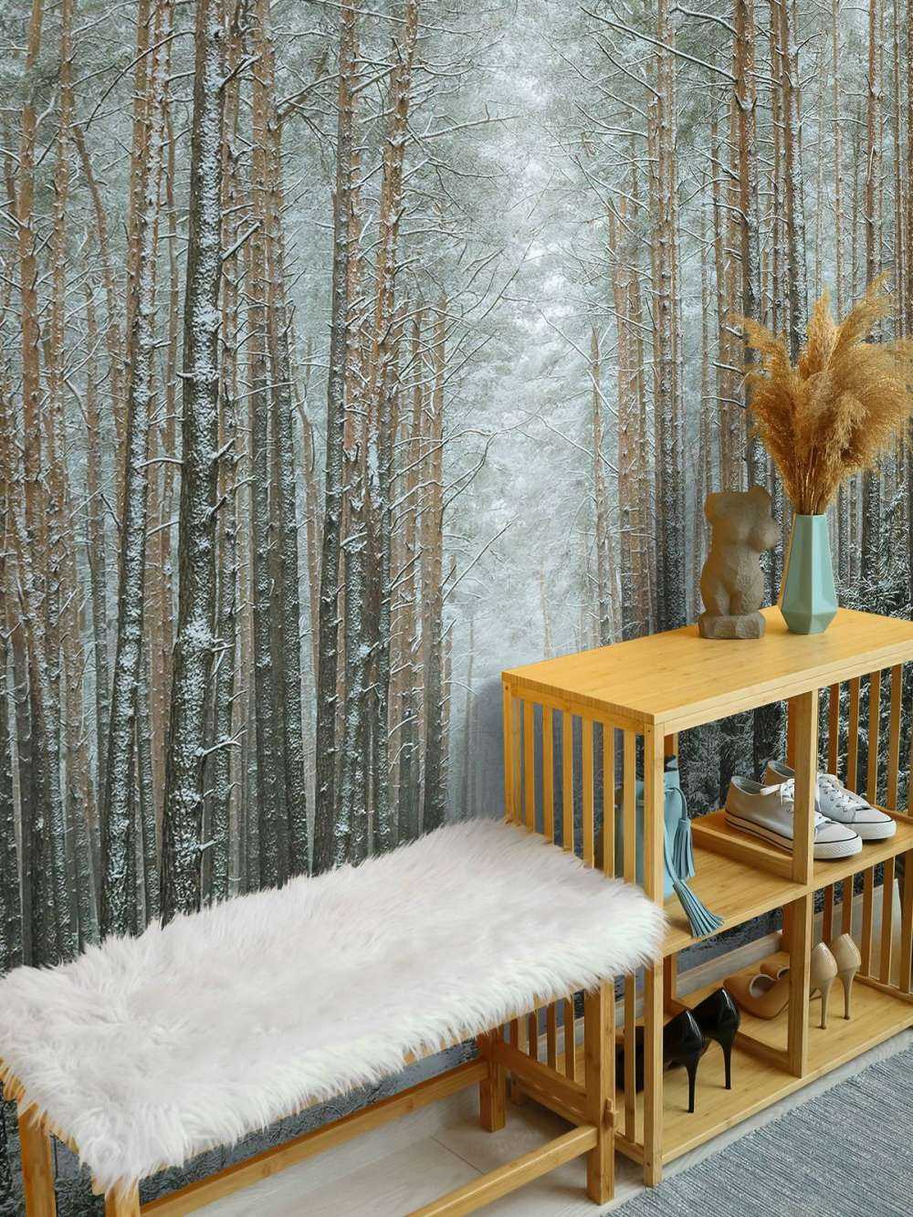 The winter forest road