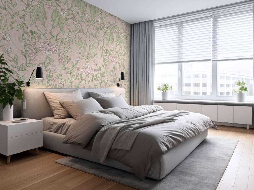 Morris damasco floreale - rosa pastello