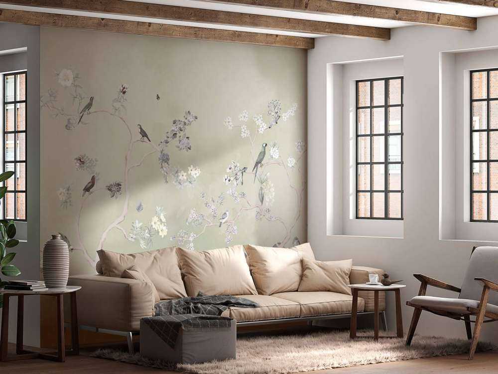 Birds in Garden Panorama 11