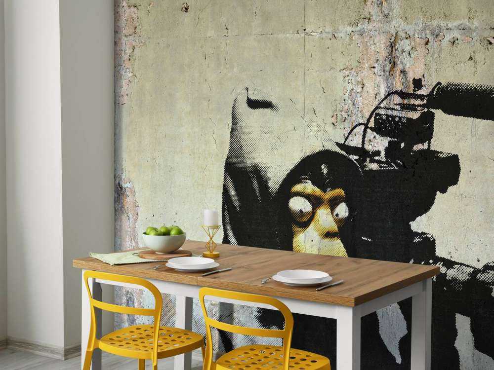 Banksy - ETTGS monkey, raw concrete