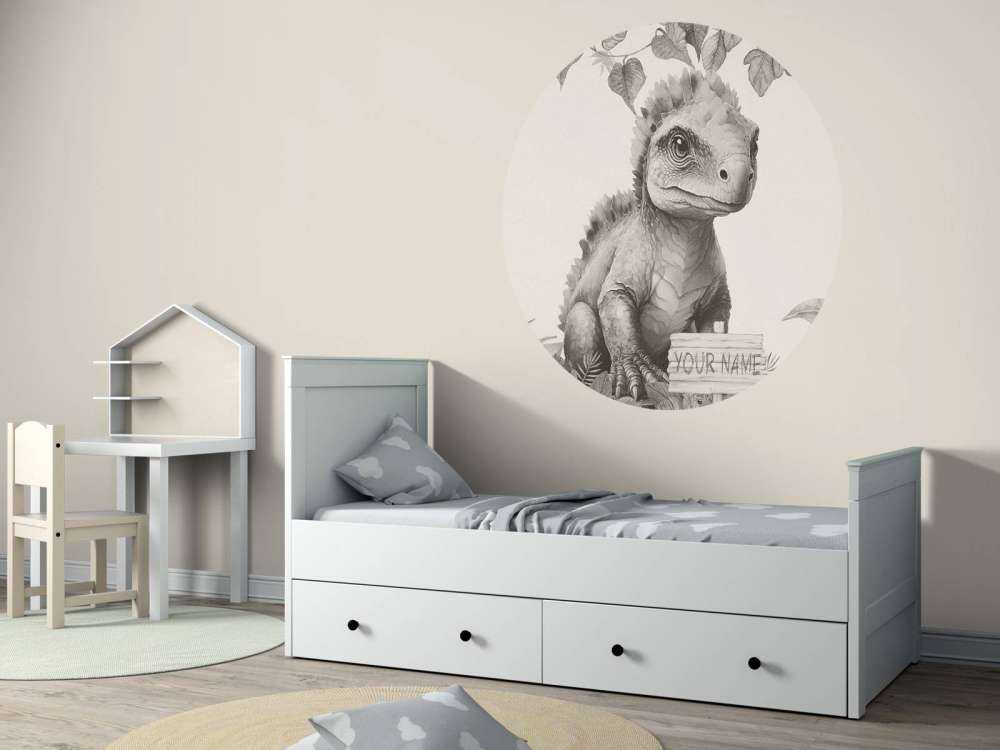 Baby ankylosaurus nella giungla beige