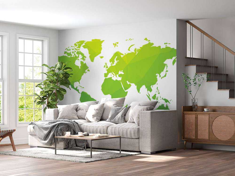 Mappa del mondo verde