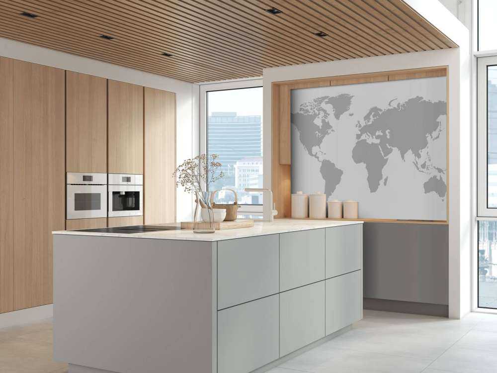 Grigio mappa del mondo
