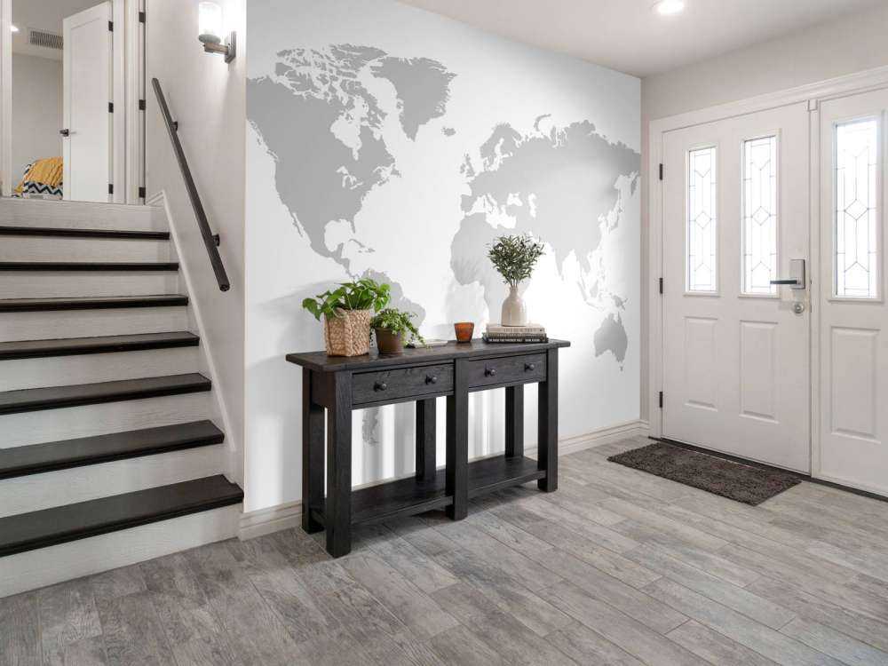 Grigio mappa del mondo