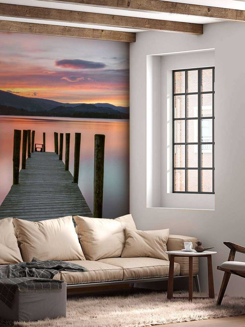 Ponteggi al tramonto rosa